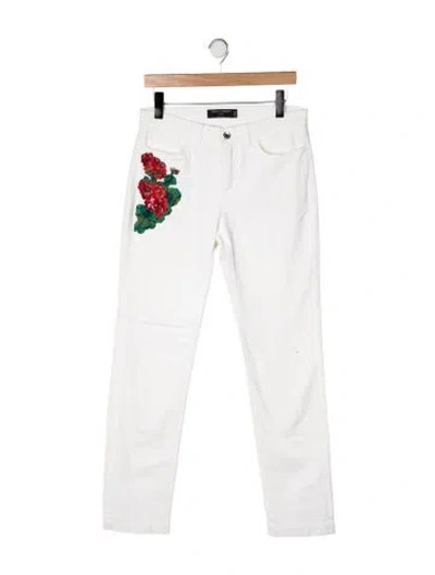Pre-owned Dolce & Gabbana Mid-rise Straight Leg Jeans In Multi