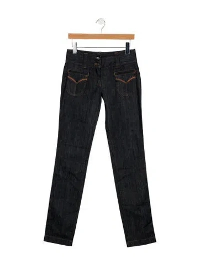 Pre-owned Dolce & Gabbana Mid-rise Straight Leg Jeans W/ Tags In Blue