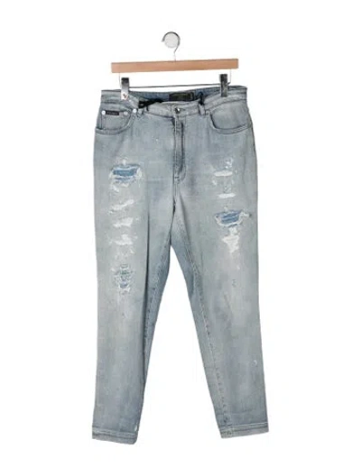 Pre-owned Dolce & Gabbana Mid-rise Straight Leg Jeans W/ Tags In Blue