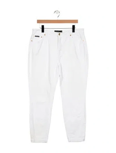 Pre-owned Dolce & Gabbana Mid-rise Straight Leg Jeans In White