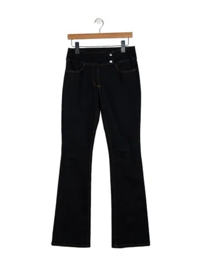 Pre-owned Dolce & Gabbana Mid-rise Wide Leg Jeans In Black