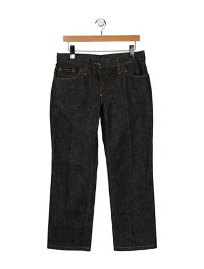 Pre-owned Dolce & Gabbana Mid-rise Wide Leg Jeans In Black