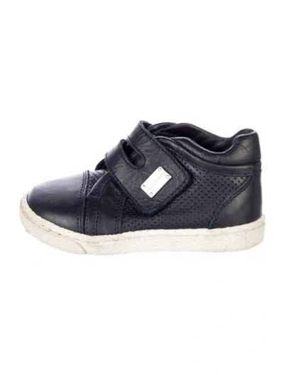 Pre-owned Dolce & Gabbana Babies' Mid-top Leather Sneakers In Blue