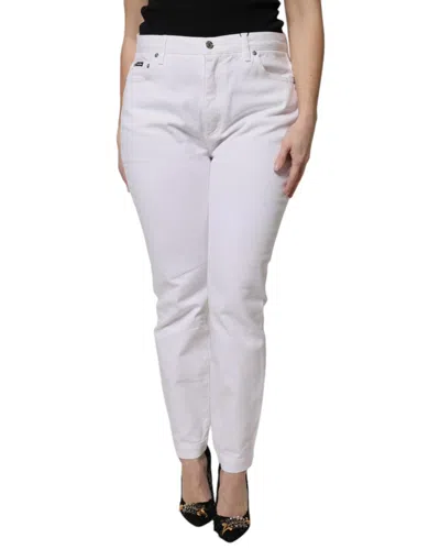 Dolce & Gabbana Mid-waist Skinny Denim Jeans In White