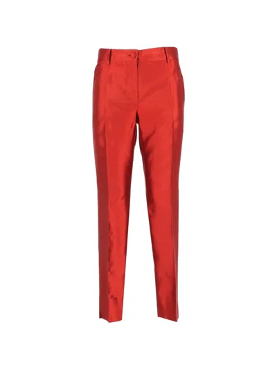 Dolce & Gabbana Mikado Trousers In Red