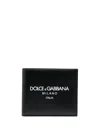 Dolce & Gabbana Dolce&gabbana Black Leather Bi Fold Wallet With Logo In Black