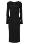 Dolce & Gabbana Long-sleeve Square-neck Midi Dress