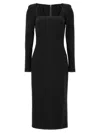 Dolce & Gabbana Long-sleeve Square-neck Midi Dress