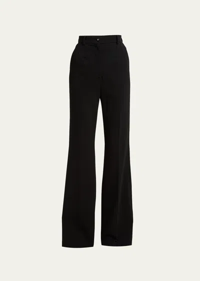 Dolce & Gabbana Milan Stitch Flare Trousers In Black