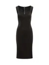 Dolce & Gabbana Milan Stitch Stretch Jersey Sheath Dress In Black