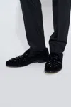 Dolce & Gabbana Crystal-embellished Velvet Slippers In Black