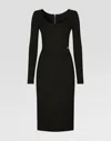 Dolce & Gabbana Logo-plaque Midi Dress In Black