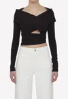 Dolce & Gabbana Stretch Jersey Punto Milano Wrap Top In Black