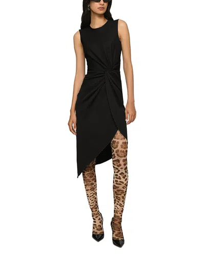 Dolce & Gabbana Milano Rib Jersey Midi Dress In Black
