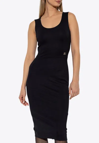 DOLCE & GABBANA MILANO RIB KNIT MIDI DRESS