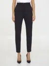 Dolce & Gabbana Black Dress Cropped Straight Straight Pants In Black
