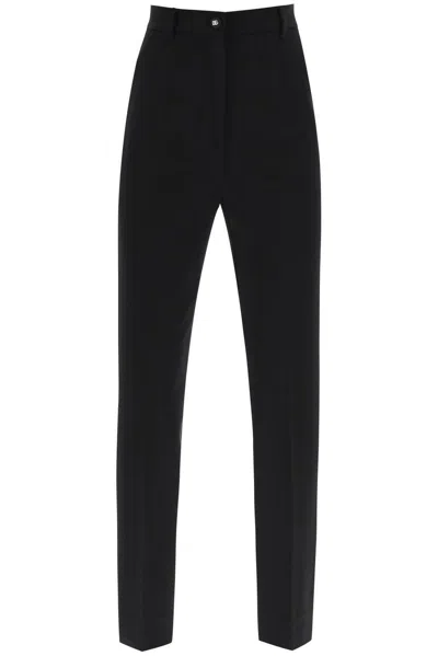 Dolce & Gabbana Milano Stitch Cigarette Pants In Black