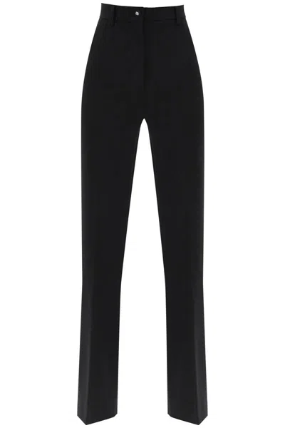 Dolce & Gabbana Milano-stitch Flared Pants In Black