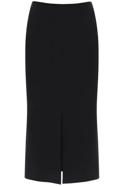Dolce & Gabbana Milano Stitch Pencil Skirt In Black