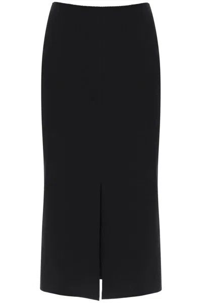 Dolce & Gabbana Milano-stitch Pencil Skirt In Black