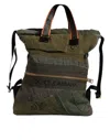 Dolce & Gabbana Military Green Patchwork Rucksack Backpack Bag