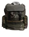 Dolce & Gabbana Military Green Patchwork School Backpack Men's Bag
