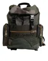 Dolce & Gabbana Military Green Patchwork Travel Backpack Men's Bag