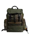 Dolce & Gabbana Military Green Patchwork Travel Backpack Men's Bag