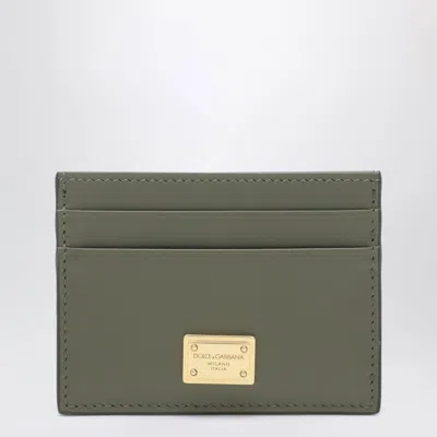 Dolce & Gabbana Military Green Plongé Leather Card Holder