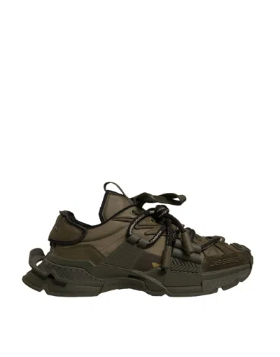 Pre-owned Dolce & Gabbana Military Green Space Low Top Sneakers Men's Shoes ()