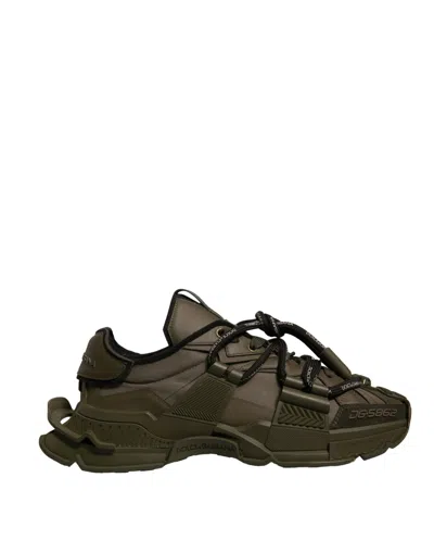 Pre-owned Dolce & Gabbana Military Green Space Low Top Sneakers Men's Shoes ()