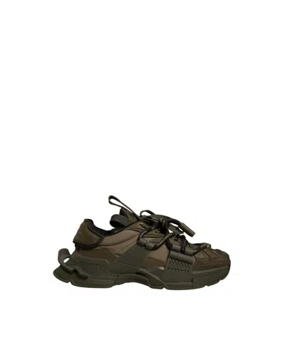 Pre-owned Dolce & Gabbana Military Green Space Low Top Sneakers Men's Shoes ()