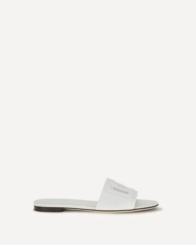 Dolce & Gabbana 5mm Leather-covered Heel Sandals With Calfskin Insole In White