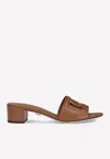 Dolce & Gabbana Bianca 40 Dg Millennials Calf Leather Mules In Brown