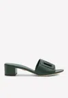 Dolce & Gabbana Millennials 40 Dg Mules In Calf Leather In Green