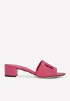 Dolce & Gabbana Millennials 40 Dg Mules In Calf Leather In Pink