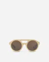 Dolce & Gabbana Mimmo Sunglasses In Beige And Light Blue