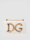 Dolce & Gabbana White Baroque Dg Logo Leather Cross Body Bag In 白色
