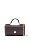 Dolce & Gabbana Structured Phone Bag With Textured Finish In Burgundy