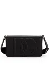 Dolce & Gabbana Logo-embossed Leather Messenger Bag In Black