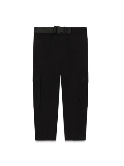 Dolce & Gabbana Mini Cargo Pants With Belt For Boys In Black