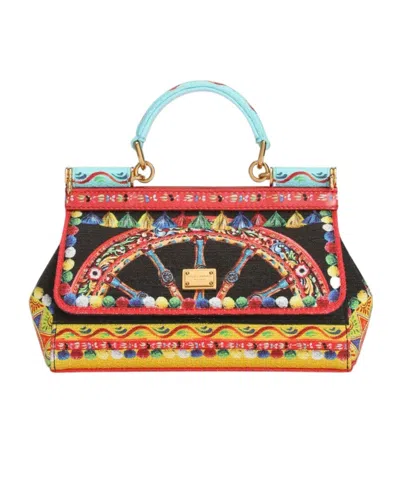 Dolce & Gabbana Dolce  Gabbana Mini Carretto-printed Sicily Handbag In Multi