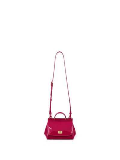 Dolce & Gabbana Kids' Mini Crossbody Bag Sicily In Leather In Brown