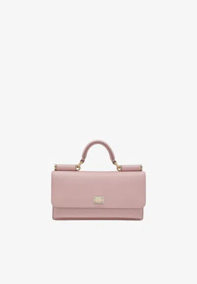 Dolce & Gabbana Mini Dauphine Leather Top Handle Bag In Pink