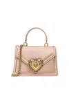 Dolce & Gabbana Mini Devotion Leather Top Handle Bag In Beis