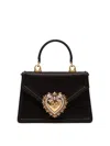 Dolce & Gabbana Devotion Mini Leather Top-handle Bag In Negro