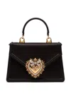 Dolce & Gabbana Devotion Mini Leather Top-handle Bag In Black  