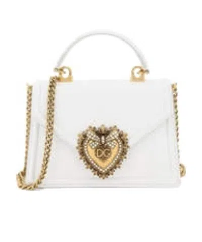 Dolce & Gabbana Mini Devotion Top-handle Bag In White