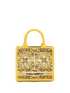 Dolce & Gabbana Mini Dg Majolica Embroidered Tote Bag In Yellow