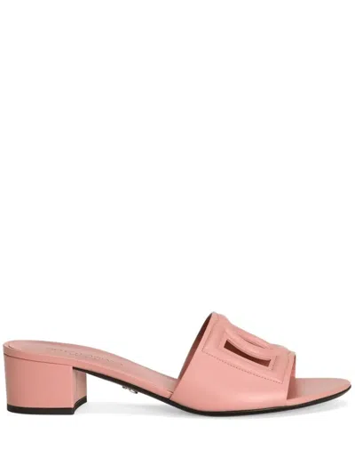 Dolce & Gabbana Mini Dg Logo Flat Sandals For Women In Pink